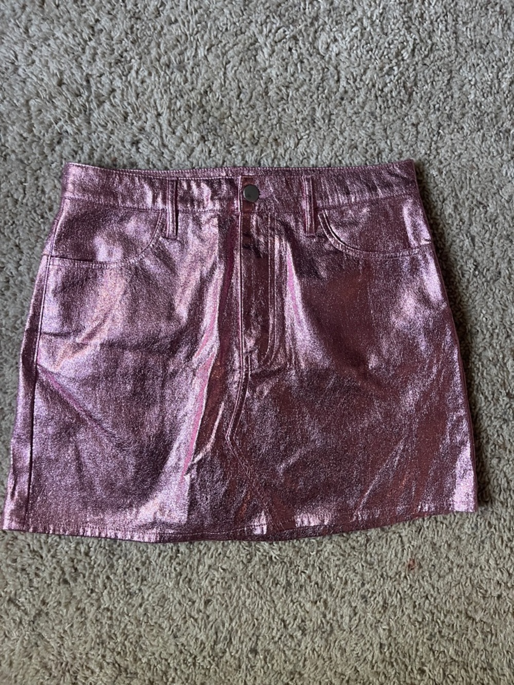 Francesca’s Pink Metallic Mini Skirt